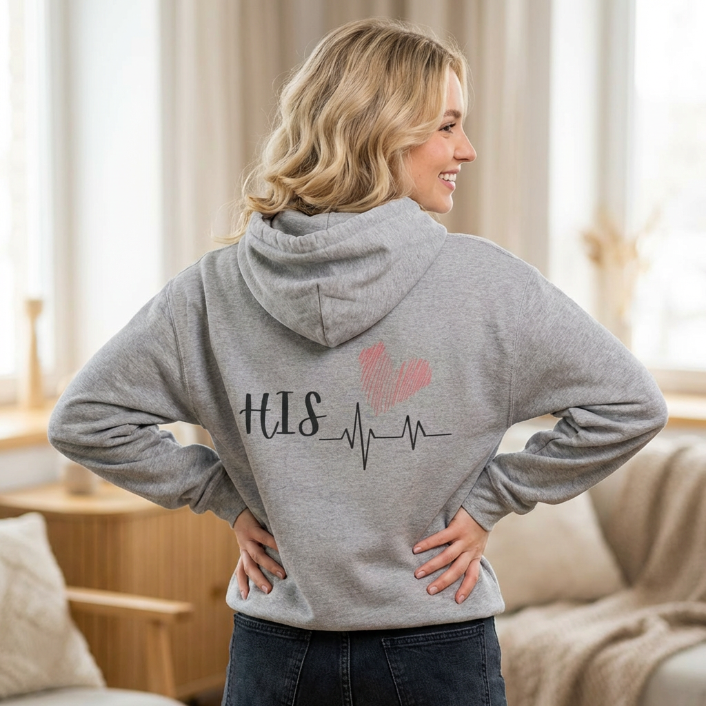 His Hoodie – Matching Valentine's Pullover - Unisex Fleece Hoodie