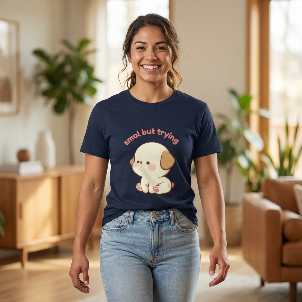 Smol But Trying Cute Dog T-Shirt — Kawaii Puppy Graphic Tee
