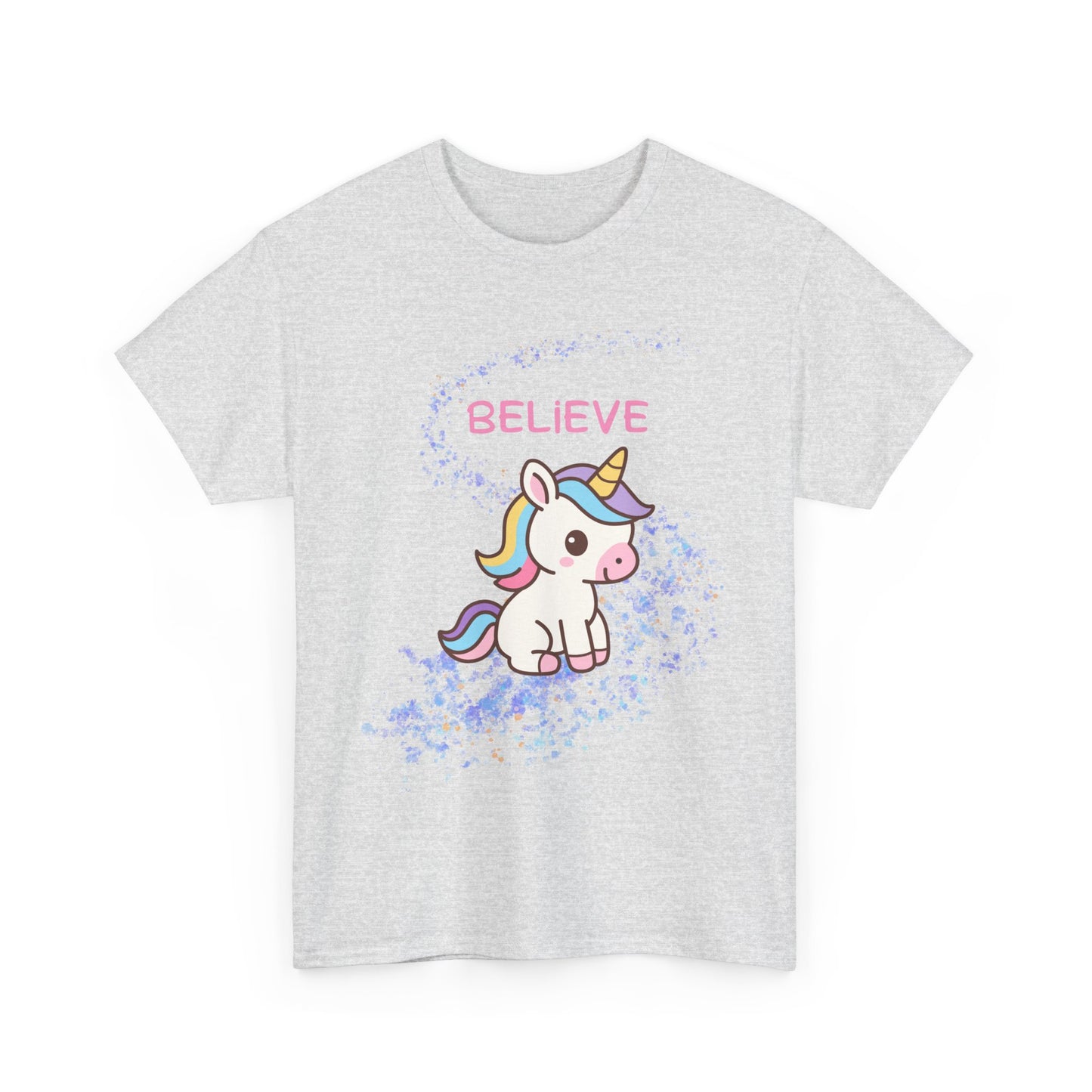 Believe Unicorn T-Shirt — Cute Pastel Kids Tee for Girls