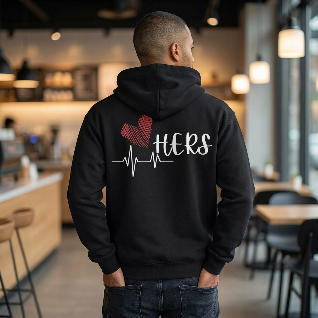 Hers Hoodie – Matching Valentine's Pullover | Unisex Fleece Hoodie